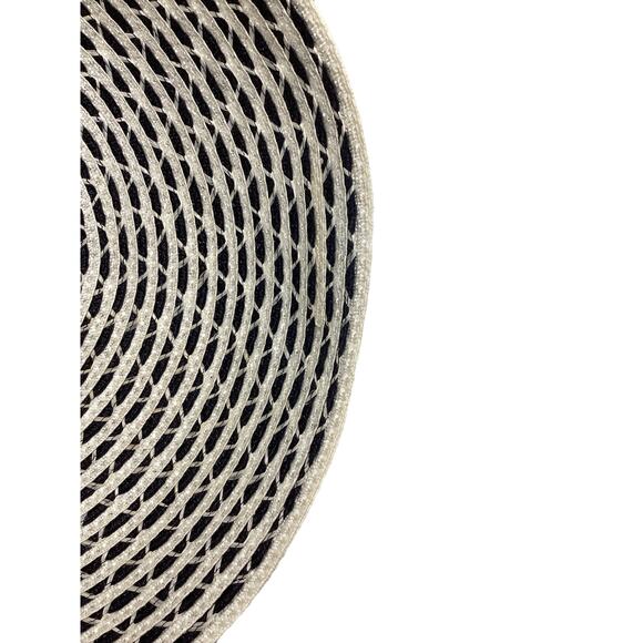 Vintage Yves Saint Laurent Hat Women’s 1 Size StrawSun Hat Open Top Navy & Cream - Picture 5 of 7